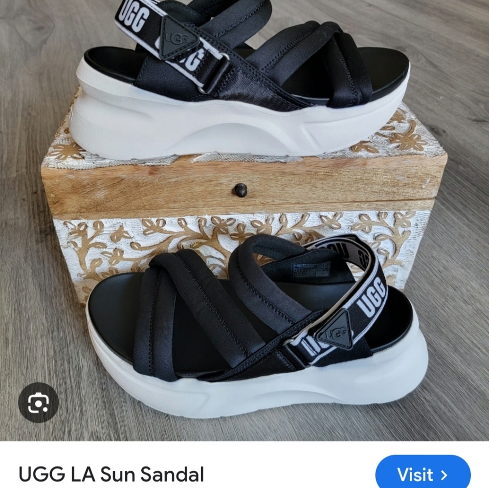 UGG Black and White LA Sun Sandal
